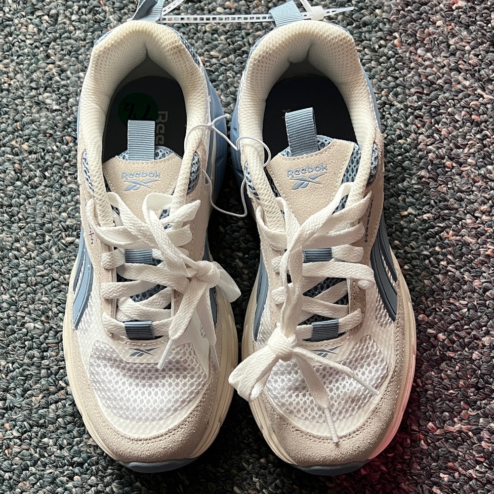 Reebok Cream and Gray Athletic Shoes